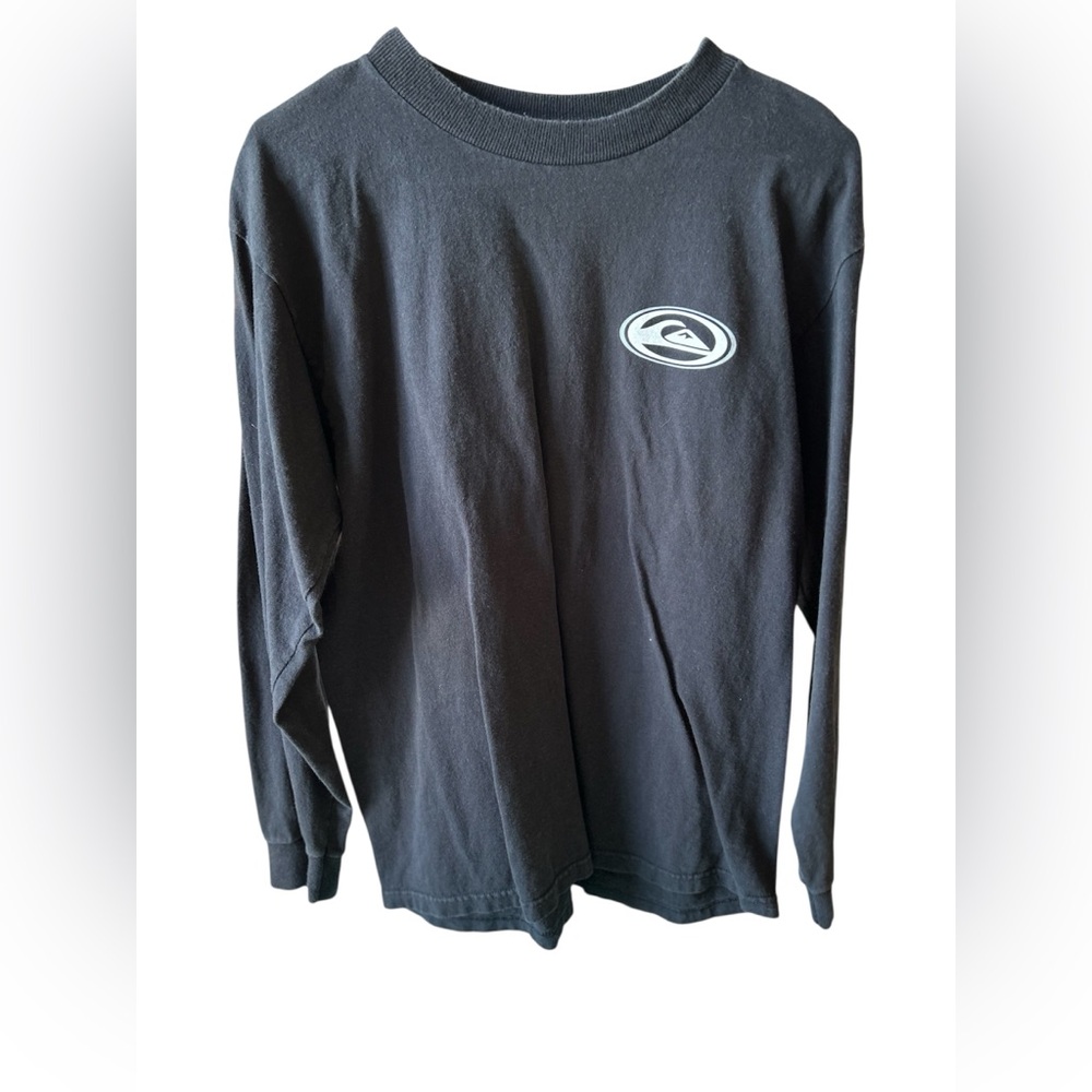 Quiksilver Black Long Sleeve T-Shirt with Logo - Picture 2 of 9